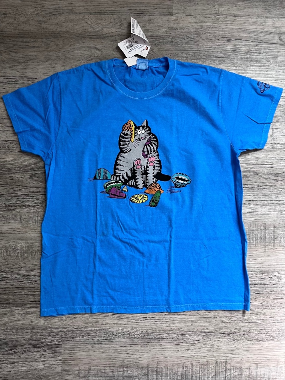 NEW nwt B Kliban Crazy Shirts T-Shirt XXL Seashell Cat Hawaii blue Hawaii dyed